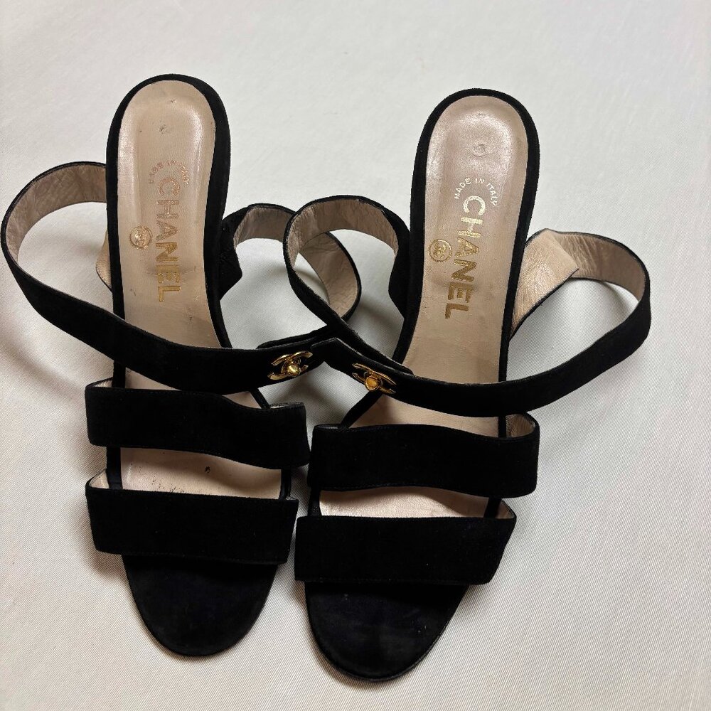 CHANEL Black Sandals
